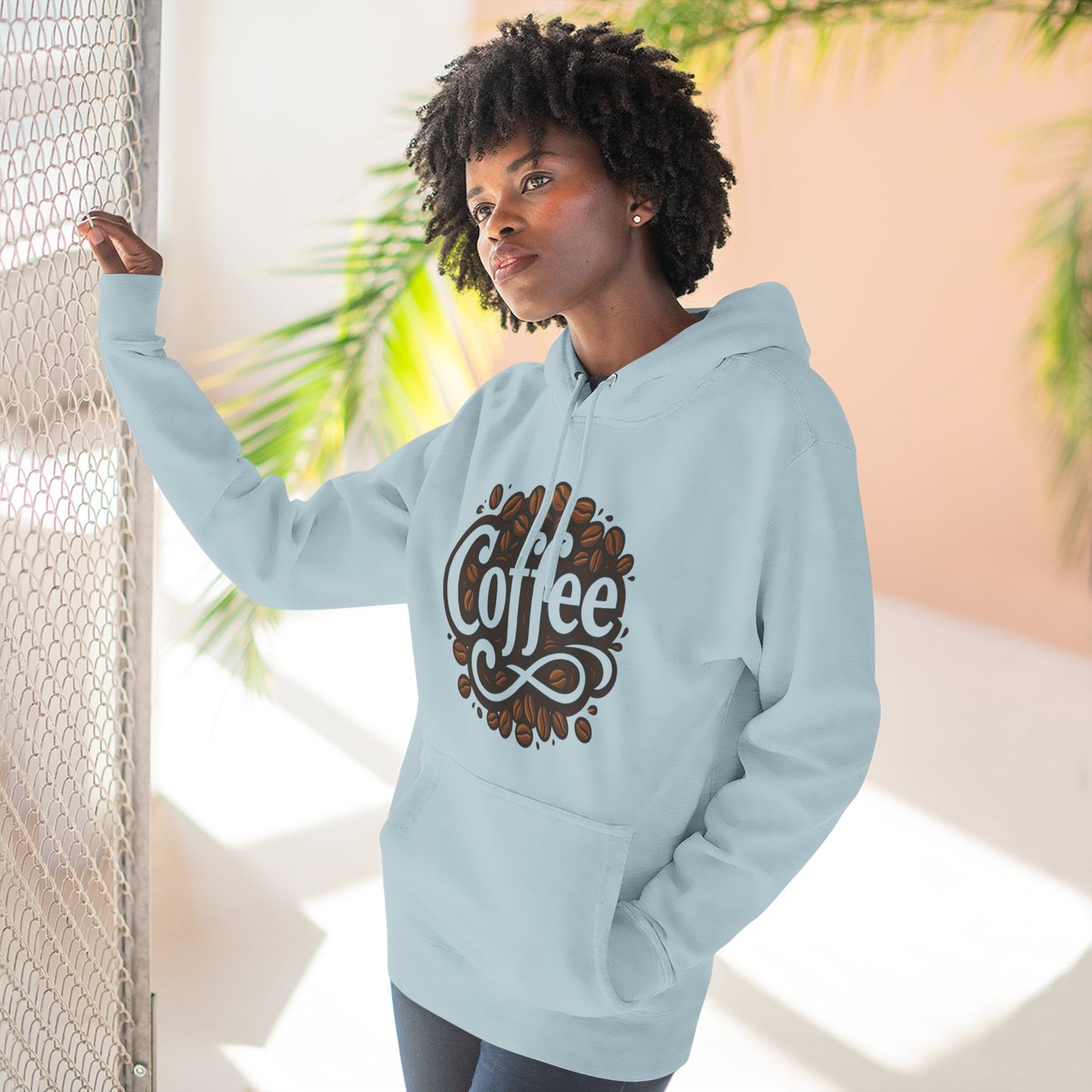 Coffee Lovers Three-Panel Fleece Hoodie, Cozy Sweatshirt, Perfect Gift for Coffee Enthusiasts, Ideal for Fall & Winter, Casual Wear