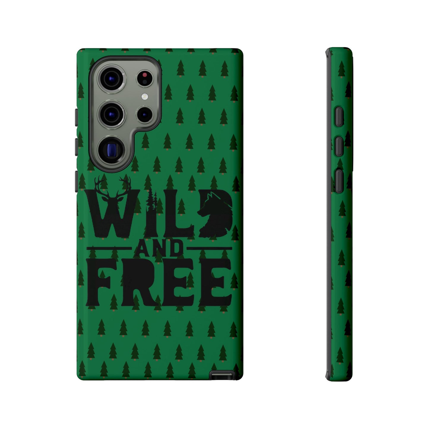 Wild and Free Bear Graphic Phone Case | Forest Pattern iPhone Case