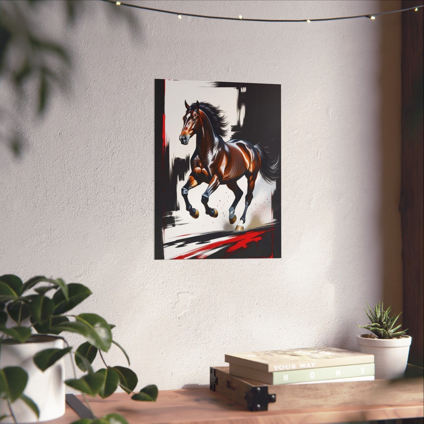 Galloping Horse Art Matte Vertical Poster - Bold Equestrian Masterpiece