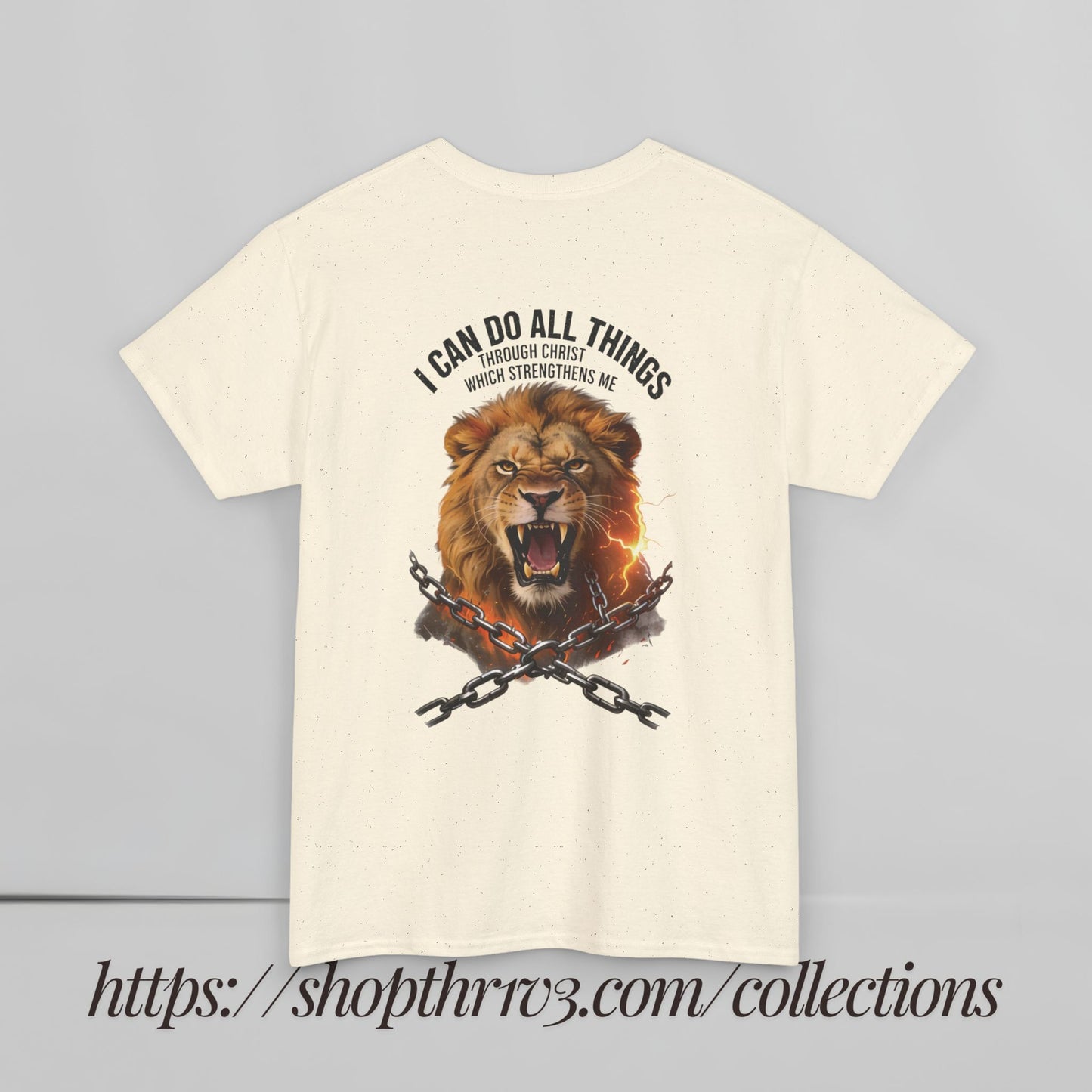 Christian Lion T‑Shirt – “I Can Do All Things” Inspirational Faith Tee