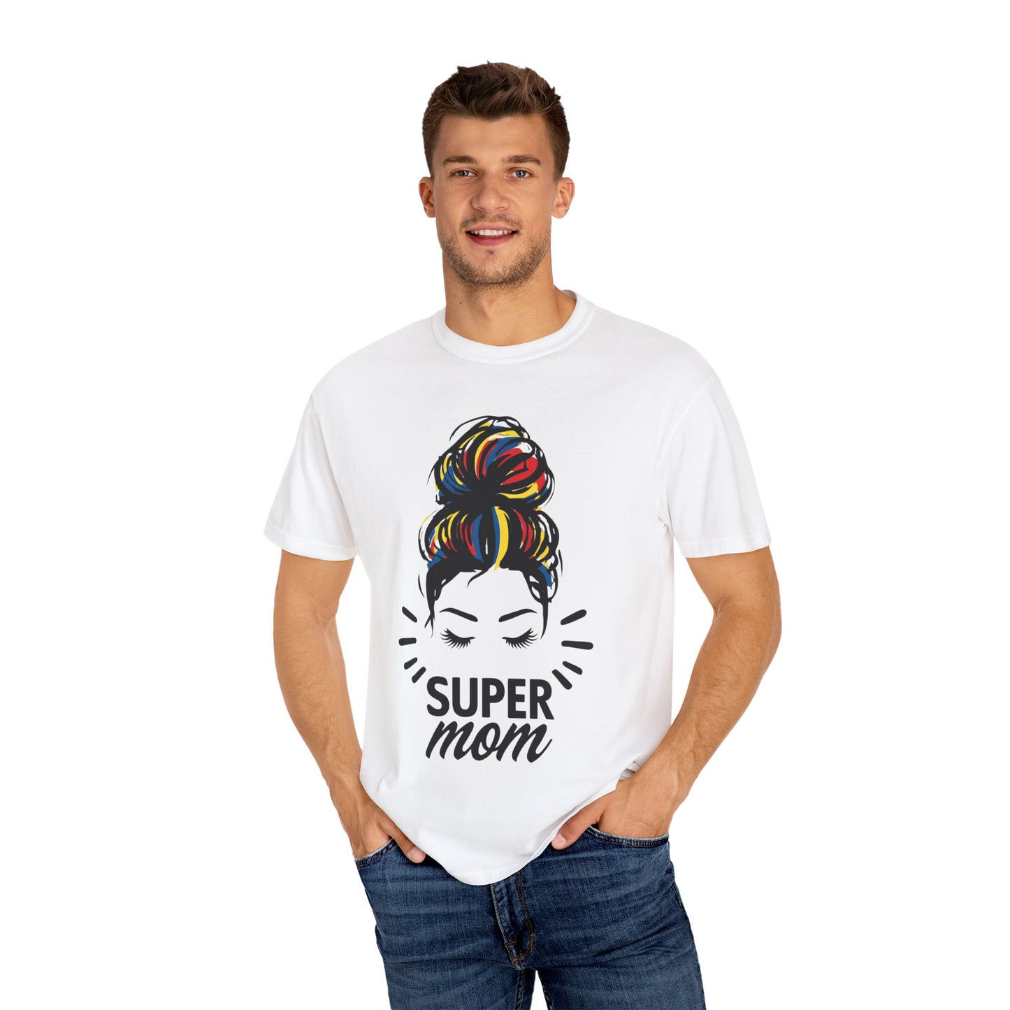 Supermom Women's Tee, Vibrant Bold Unisex T-shirt, Colorful Mother's Day Shirt, Embrace Mom Gift, Fun Graphic Tees for Her