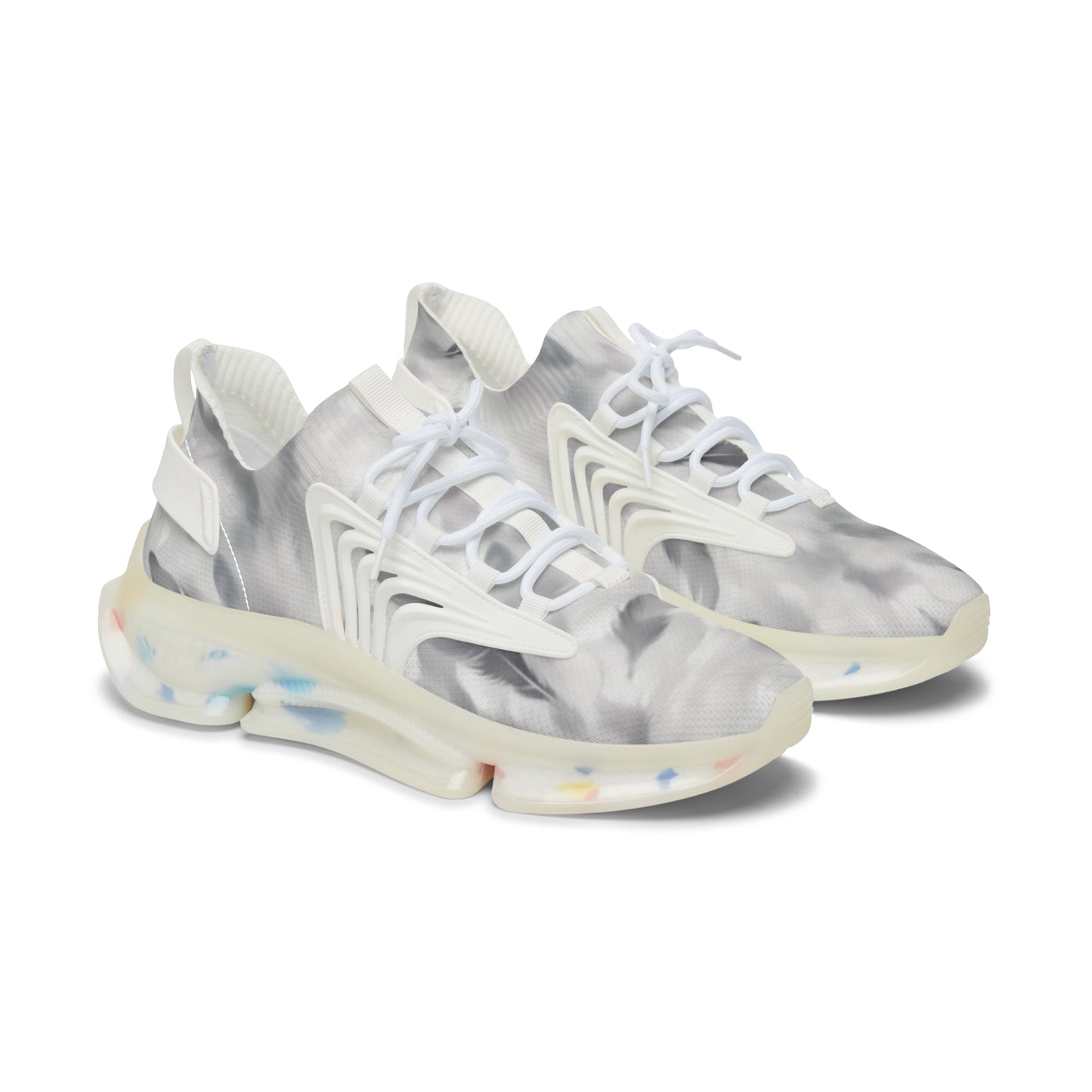 Sport Sneakers Feathered Design, Greyscale