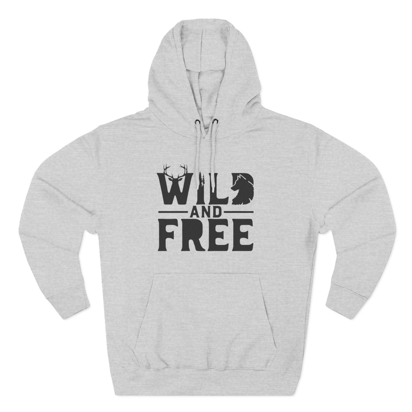 Wild & Free wolf tree antlers hoodie | Three-panel fleece
