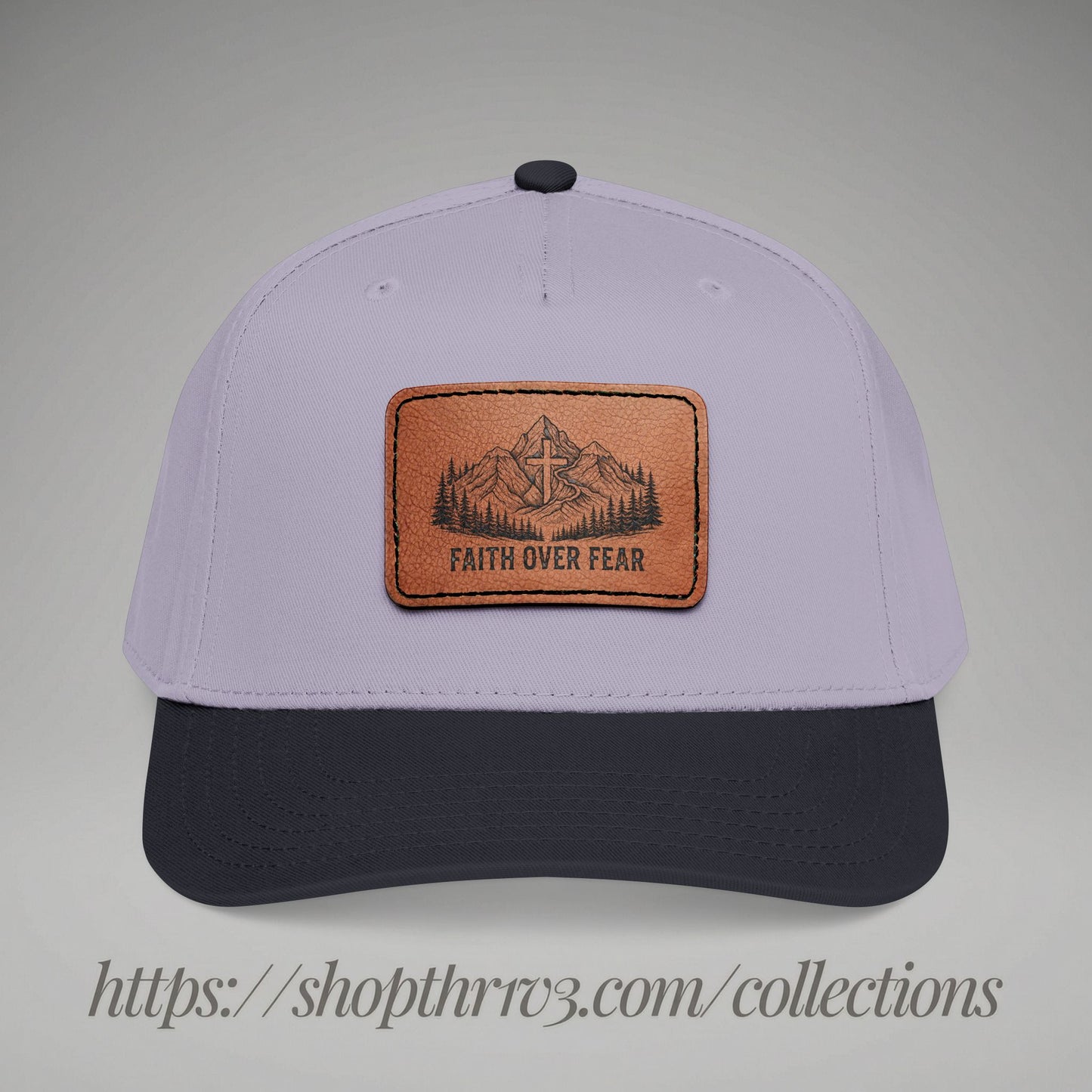 Faith Over Fear Leather Patch Baseball Cap