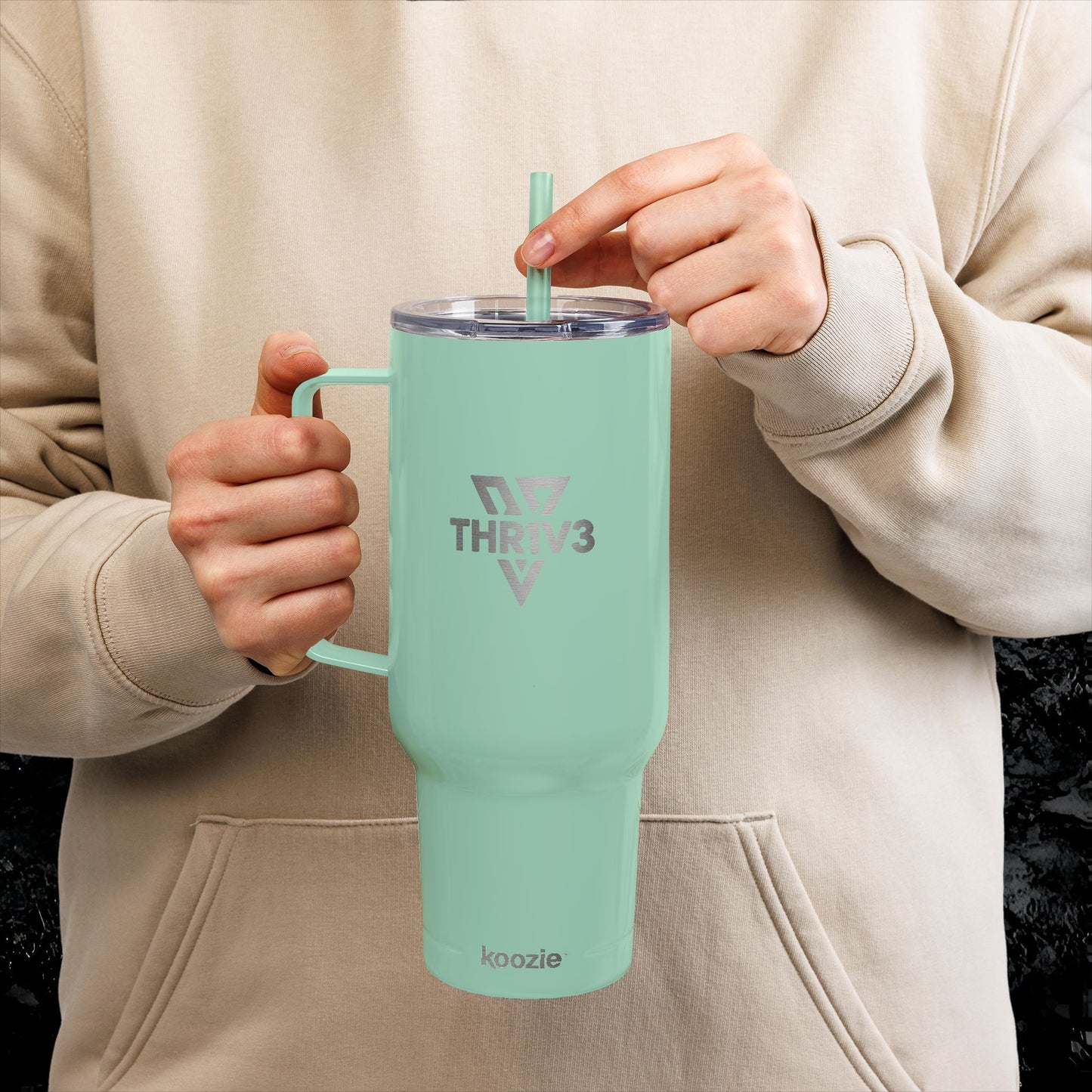 Insulated Tumbler, Engraved THR1V3 Sharp Logo, 40oz