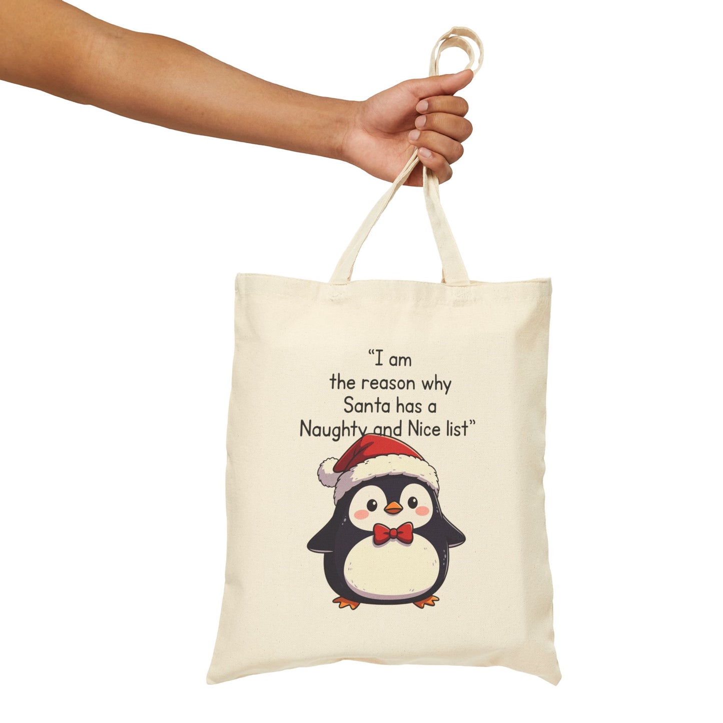 Chubby Penguin Mental Health Tote — Self-Care & Positivity Canvas Bag
