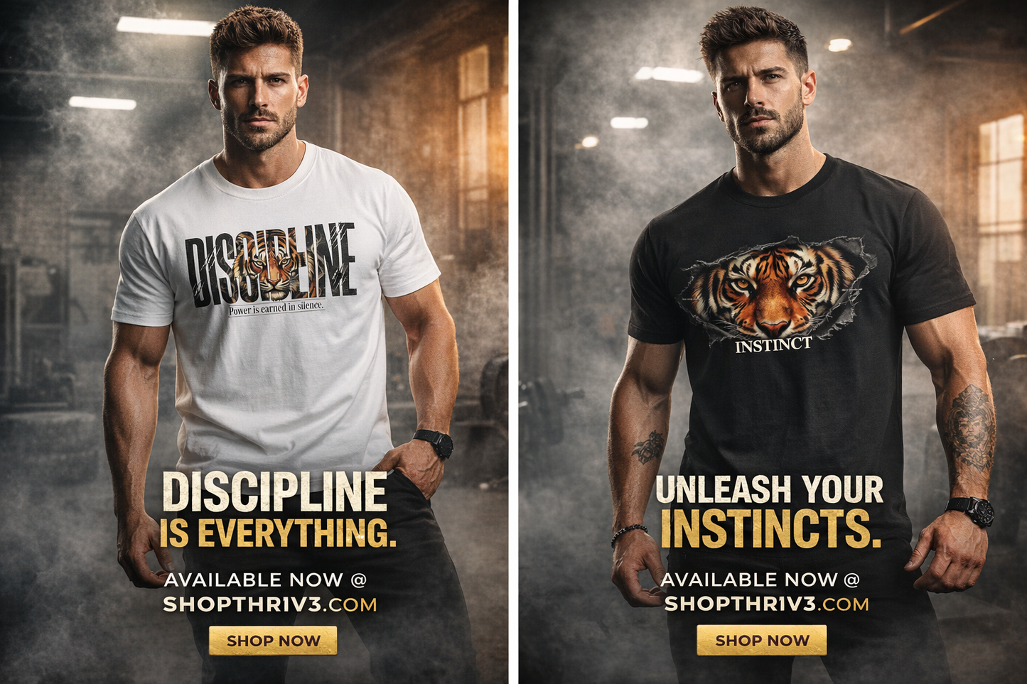 Discipline Tiger Graphic T-Shirt | Motivational Streetwear Shirt | Power Is Earned in Silence